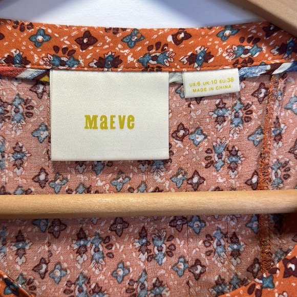 Anthropologie Maeve Hiver Blouse Button Front Lace Boho Sz 6 - Picture 9 of 11